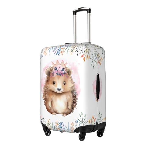 Spandex Travel Luggage Cover Printed Porcupine Flowers Double-Sided Suitcase Protector Bag,Dust-Proof Cratch-Resistant Durable Baggage Covers For Kid Adult,Small2