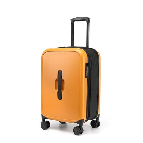 Suitcase 20 Inch Foldable Solid Colour Suitcase Universal Wheel Boarding Trolley Case Combination Lock Suitcase(Orange) - Main Image