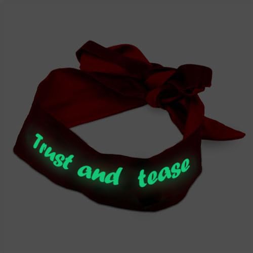 Glow in the Dark Eye Mask & Adjustable Red Satin Blindfold-image-32