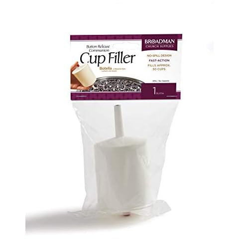 BROADMAN CHURCH SUPPLIES Communion Cup Filler, White Plastic, Button-Release, 16 Ounce Cover