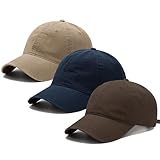 3 Pack Plain Vintage Baseball Cap Cotton Adjustable Twill Bulk Low Profile Classic Dad Hat for Men/Women