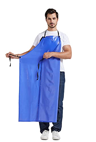 Nanxson Unisex Grembiule da Lavoro in PVC Resistente all'Acqua Resistente agli Oli Impermeabili Grembiule per macellai cucina CF3037 - immagine 3
