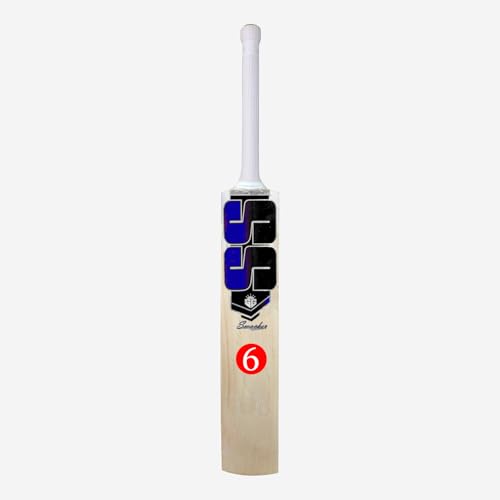 Image of Cricket Bat, Professional Grade Willow, Red and Black Design, Size 06 (Blue)