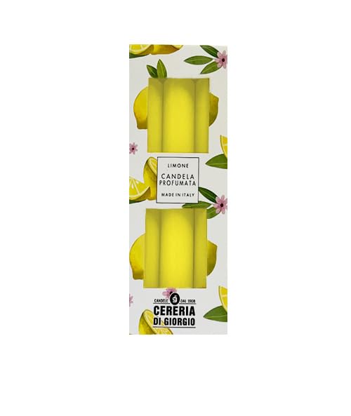 Kit promocional de 18 paquetes de 3 velas perfumadas (54 velas) - Limón - de cera vegana - Pocket Season - Primavera/Verano - Made in Italy - Cereria Di Giorgio