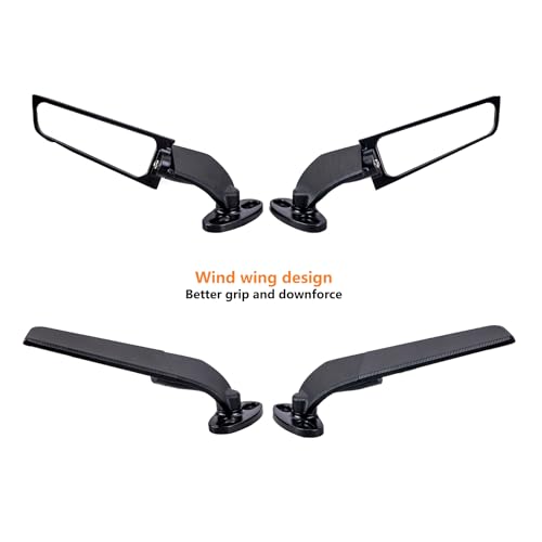 Xintre Racing Motorcycle Rear View Mirrors with LED Turn Signal Lights Stealth Mirrors Compatible with Kawasaki Ninja 300 400 650, Honda CBR300R CBR500R CBR600RR, Suzuki GSXR 600 750, Ducati, Yamaha