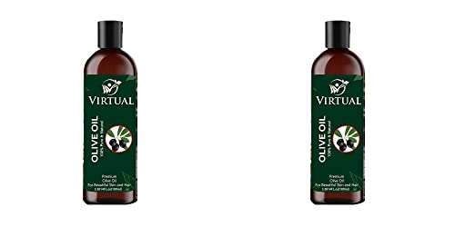 Image of VIRTUAL Pure Olive Essential Oil For Stronger Hair, Body Skin Care, Moisturizing Dry Skin, Eyelash & Nails Cold Pressed Oil With No Mineral & Silicones