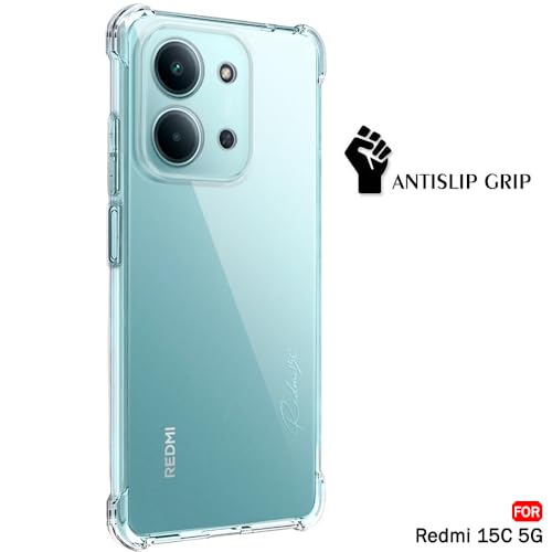 Image of TheGiftKart Crystal Clear Back Cover Case for Mi Redmi 15C 5G | Shockproof Soft TPU Case | Cushioned Edges for Ultimate Protection Back Cover Case (TPU, Transparent)