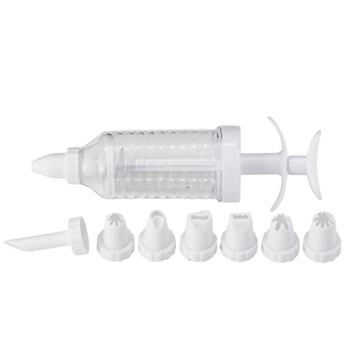 Chef Craft Select Plastic Icing Syringe, 10 inch, White and Clear