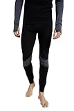 Mountain Warehouse Ultra, Pantaloni in Lana Merino, da Uomo - Leggings Termici, antisudore, ad Asciugatura Rapida - per Campeggio, attività all'aperto, Viaggi Nero L