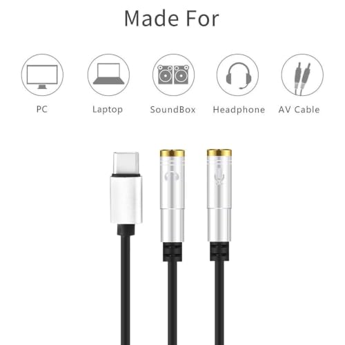 Image of Storite USB Type C Male to 3.5mm AUX Female Headphones Jack Converter Aux Connector - Silver
