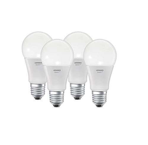 Ledvance Lampada Led Smart+ con Tecnologia Bluetooth, Base E27, Colore della Luce Variabile, 2000-6500K, Colori Rgb Modificabili, Sostituisce Lampadine da 60 W, Confezione da 4