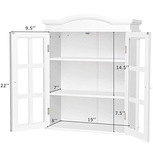 Tangkula Wall Mounted Storage Cabinet, Collection Storage Cupboard, With Adjustable Shelf, Two Elegant And Delicate Acrylic Doors, Ideal For Kitchen, Dining Room And Living Room #TOP2