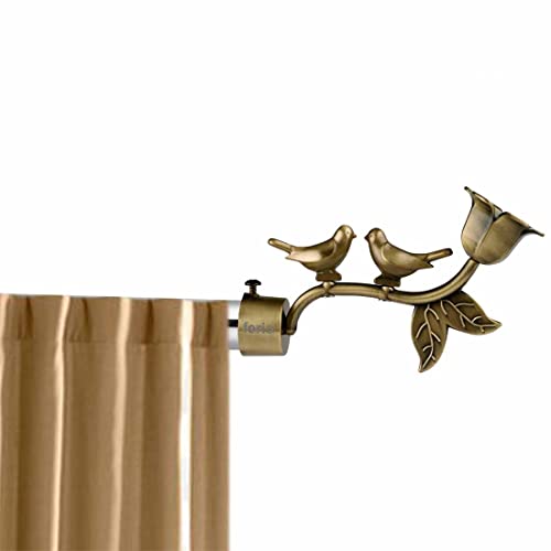 Image of FERIO Premium New Look Love Birds Alloy Zinc Antique Brass Curtain Finials Only Without Bracket (Antique Brass, 6 Pcs)