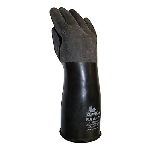 51602 Butyl Chemical Resistant Rubber Glove, Rough Grip, 14 mil Thickness, 14" Length, Small