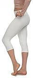 Leggings Capri Length Buttery Soft - Variety of Colors - Yoga Waist - White