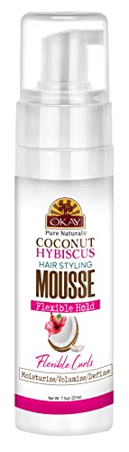 Okay Pure Naturals Coconut Hybiscus Hairstyling Mousse Flexible Hold 7.5 oz (Pack of 1)