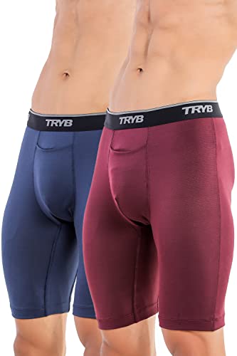 Image of TRYB Men's Compression Shorts & Pants | Sports Innerwear for Gym, Running & Training | Quick Dry, Breathable, 4-Way Stretch, Moisture Wicking, Anti-Chafing Muscle Support Athletic Wear with Pocket