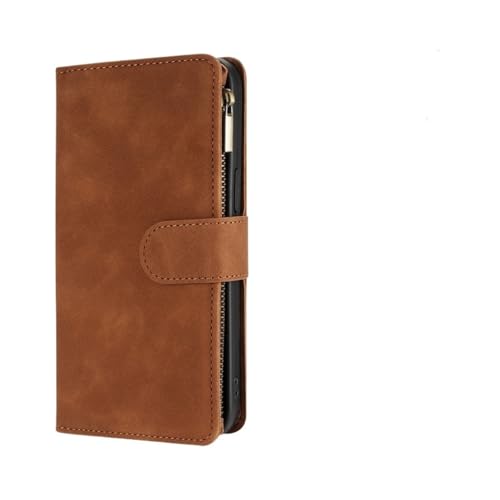 Étui portefeuille magnétique avec fermeture éclair et béquille pour Galaxy S24 Ultra