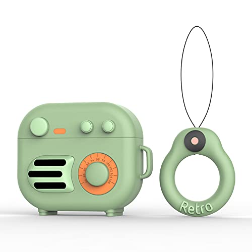 Coque AirPods 3 silicone vert vintage antichoc pour écouteurs Apple 2021