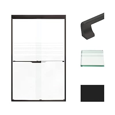 Transolid FBPT487608F-J-MB Frederick 45.75-47 in. W x 76 in. H Semi-Frameless Bypass Shower Door in Matte Black with Frosted Glass