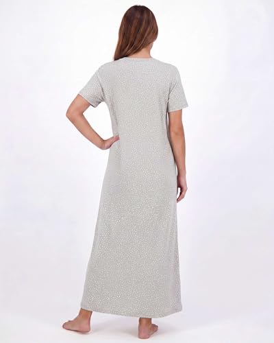 Image of Real Essentials 3 Pack: Women's Soft Maxi Long Nightshirt Short Sleeve Soft Nightgown Sleep Dress (Available in Plus Size)