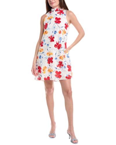 Robe femme Anne Klein sans manches avec col à volants style shift chic