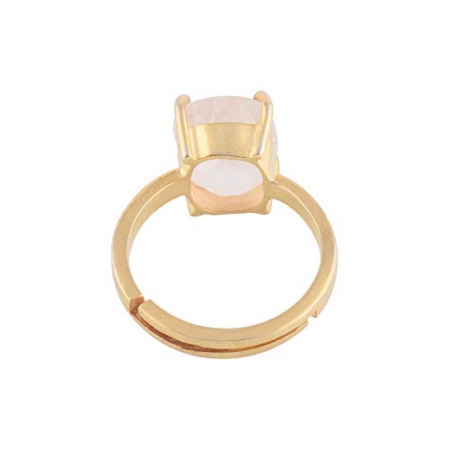 Anello in oro 19.00 Ratti 18.00 carati con zaffiro bianco naturale, certificato non riscaldato, non trattato, anello regolabile Pukhraj, pietra portafortuna preziosa pietra preziosa sfusa
