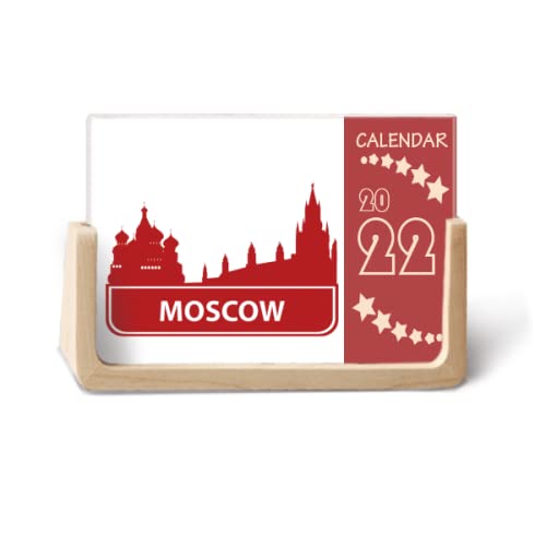 Calendrier de bureau 2022 Moscou Russie rouge planning mensuel 12 mois papier
