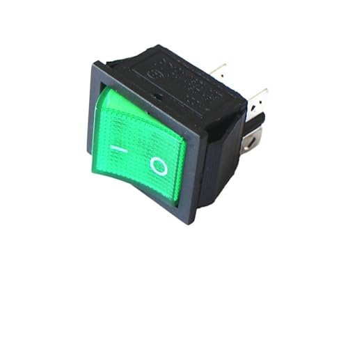 Interrupteur à bascule 4 broches lumineux vert KCD4 bouton ON OFF 250V