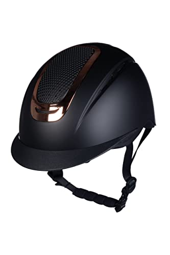 Casque d'équitation aéré HKM Sydney bleu avec ajustement molette L