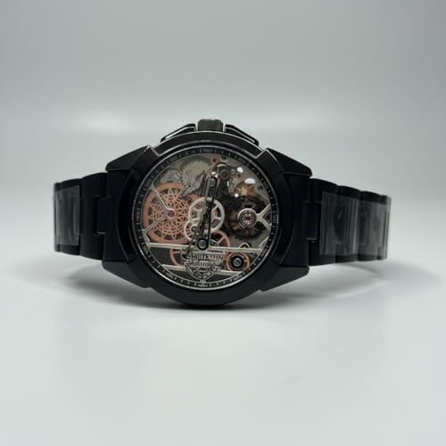 Image of Shree Ram Skeleton Watch, Ayodhya Mandir Theme, Mechanical Look Quartz, Stainless Steel Metal Bracelet, Round Dial with Deity Engraving for Man and Boyes