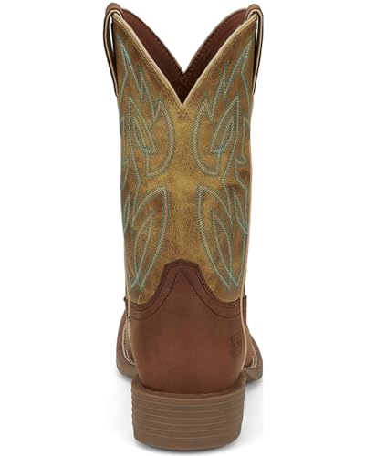 Image of Justin Canter 11 inch Western Boots for Men, Full Grain Leather, Woven Lining, Square Toe, Slip-Resistant Rubber Outsole