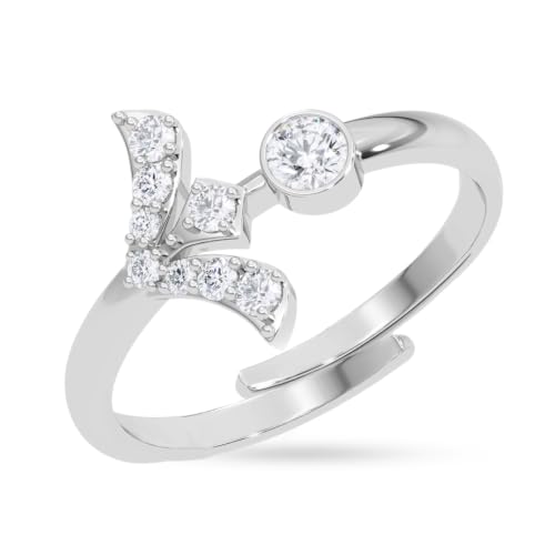 Image of Clara 925 Sterling Silver Minimal Daily Wear Adjustable Ring for Women | Gift for Birthday Anniversary | Rakhi Rakshabandhan Gift for Sister Bhabhi |Platinum Plated | Swiss Zirconia