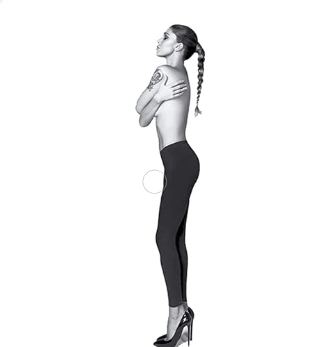 JADEA Leggings 4367 donna invernale felpato, Nero, Taglia L/XL