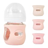 MINMUNJIU 3 Pack Silicone Sleeves for Philips Avent Natural Glass Baby Bottles, Anti Breakage Baby Bottle Holder for Baby Girls, Compatible Philips Avent Glass Natural Baby Bottle, 4 oz