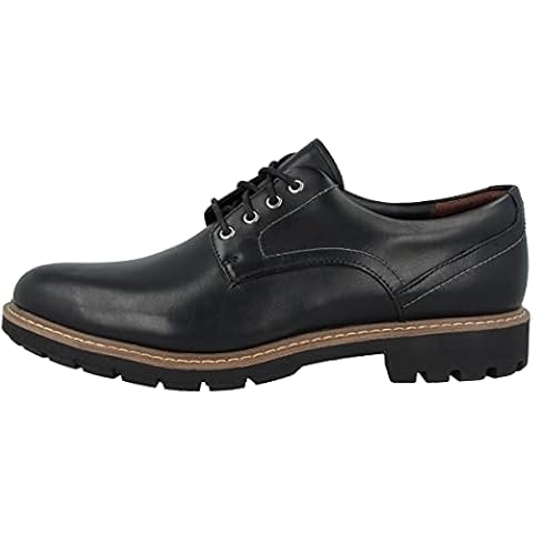 Clarks Men's Batcombe Hall Derbys in Black Leather Cover