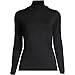 Lands' End Womens Long Sleeve Shaped LWCM Turtleneck Black Petite X-Small