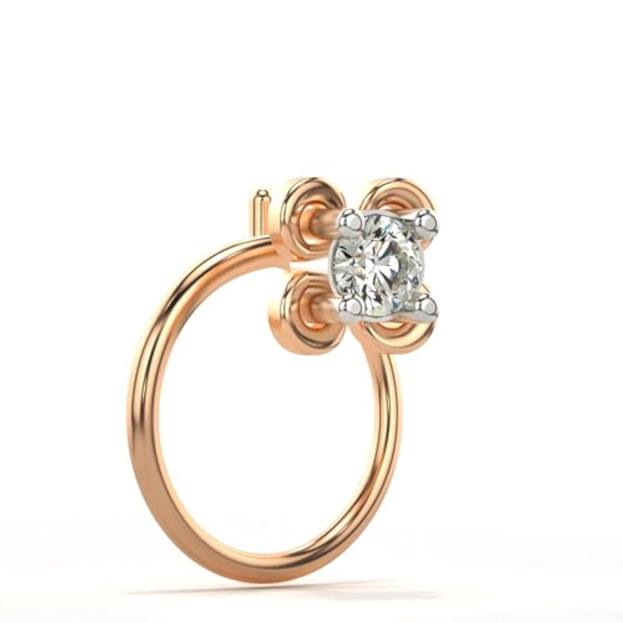 Hallmarked Gold & Certified Lab Grown Diamond Nosepin, 0.05cts