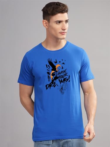 Image of ADRO Men's Cotton Comfort Fit Anime T Shirt - Premium Printed Haikyuu Tshirt - Perfect for Haikyuu Fans Print and Comfortable Fit T-Shirt