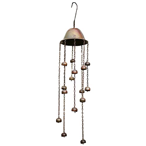 SPI Home 21080 Galvanized Copper Tone Bell Chain-Link 36 inch Iron Outdoor Garden Patio Windchime Noisemaker by SPI - Used condition - US$54.65