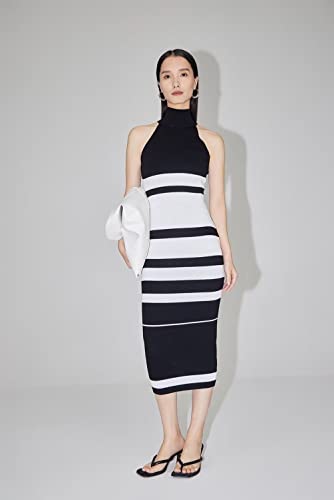 efvandoloe Sweater Dress for Women Sleeveless Crew Neck Patchwork Color Knitted Stretchable Slim Midi Dresses2