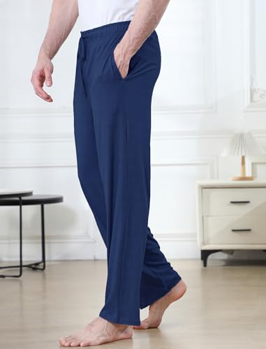 DITOK Men's Lightweight Pajama Pants Soft Lounge Sleep Joggers Adjustable Drawstring & Pockets All-Season Sleepwear2