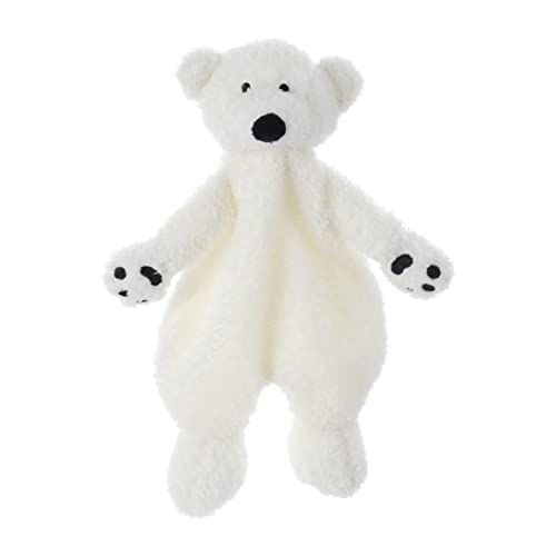 Image of Apricot Lamb Arctic Stuffed Animals Security Blanket White Polar Bear Infant Nursery Character Blanket Luxury Snuggler Plush 10 Inches