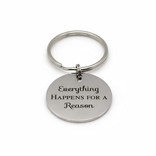 Heart Projects Everything Happens for a Reason Keychain, Inspirational Quote
