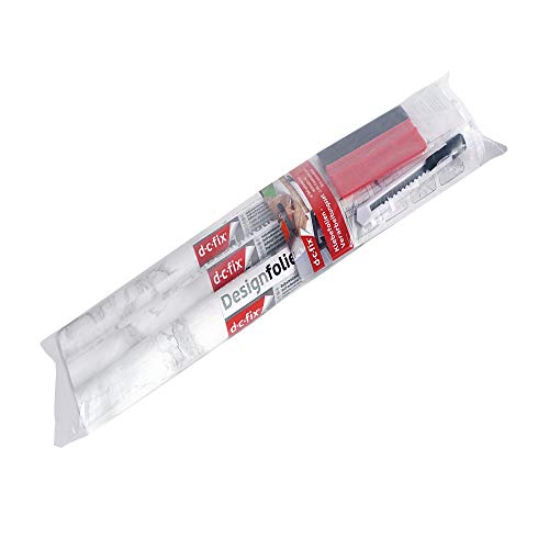 D-C Fix 346-0306-3Pka Decorative Self-Adhesive Film, Grey Marble, 17" X 78" Roll, 3-Pack With Applicator #TOP1