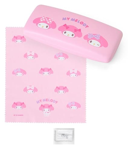 メガネケース ハード 折りたたみ クロス付き 眼鏡ケース マイメロディ マイメロ セット(メガネケース、クリーナー)