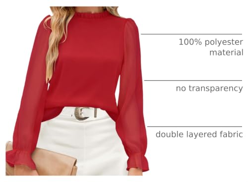 Image of Aifer Womens Blouses Dressy Casual Business Work Shirts Mock Neck Tops