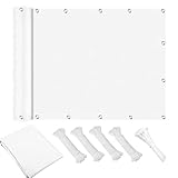 UFGFYTT Toldo impermeable rectangular, 3,3 x 3,6 m, 98 % UV, toldo rectangular con ojales, resistente a la intemperie, sin agujeros (según medida), con cuerda, poliéster para jardín, balcón, terraza