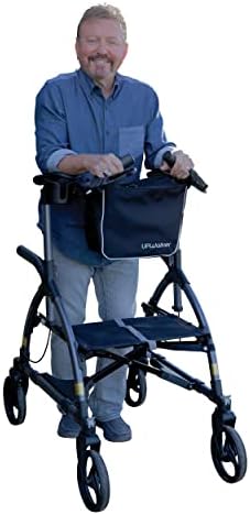 UPWalker Original Upright Walker – Fully Assembled ISO Certified Adjustable Stand-Up Rollator Walker with Seat, Armrest, Backrest for Seniors (Standard)