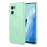 ILING Cover per OPPO Find X5 Lite 5G, Compatibile con la Ricarica Magnetica, Ultrasottile Semplice Tinta Unita Morbido Liquido Silicone TPU Antiurto Matte Custodia (Verde chiaro)